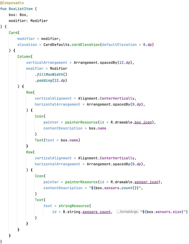 Box list item Jetpack Compose
