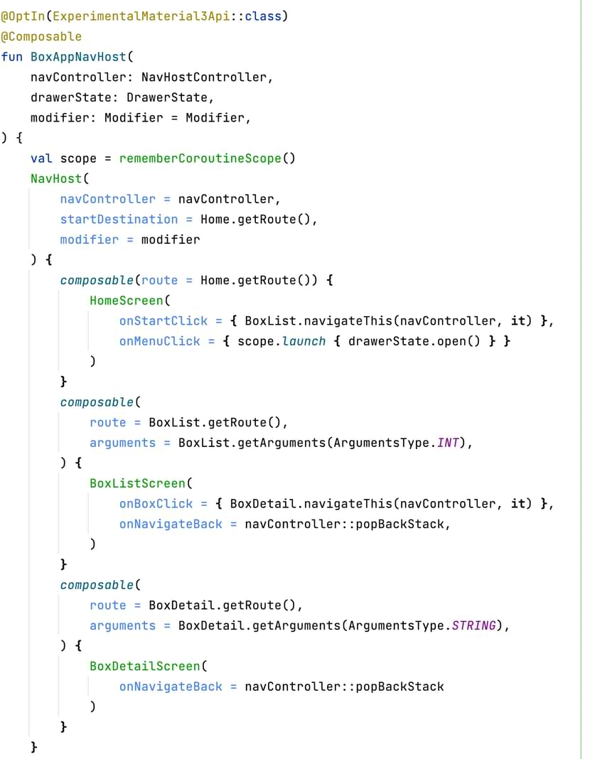 Compose navigation function