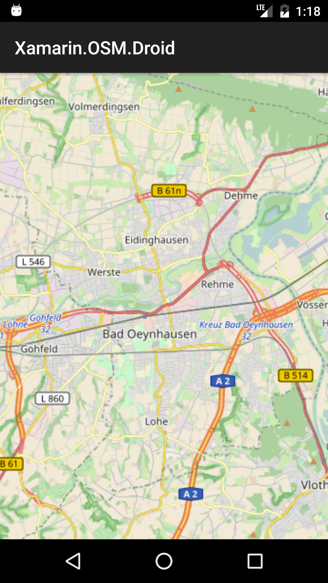 Image of a standard looking Open Street Map map