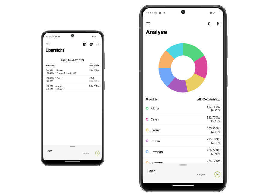 Ein Wireframe einer Android-App, das den Design- und Prototyping-Prozess bei Cayas Software illustriert.